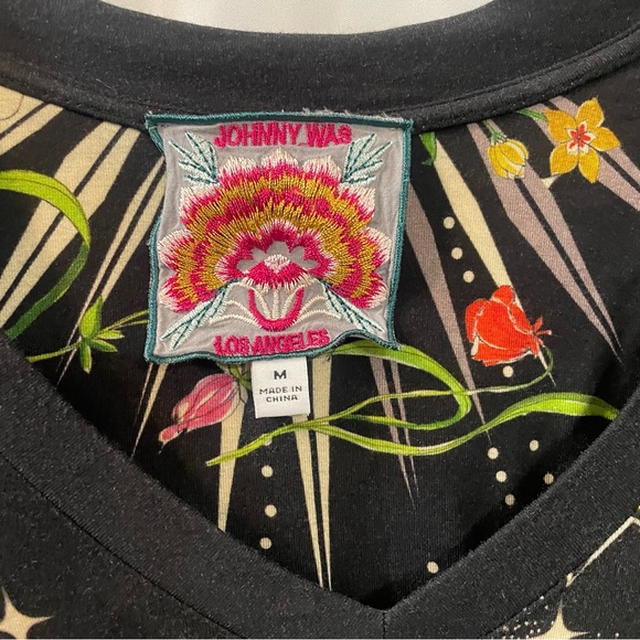 Johnny Was Graphic Astrology zodiac long sleeved blouse. Size M. Pre-owned. - Picture 2 of 9